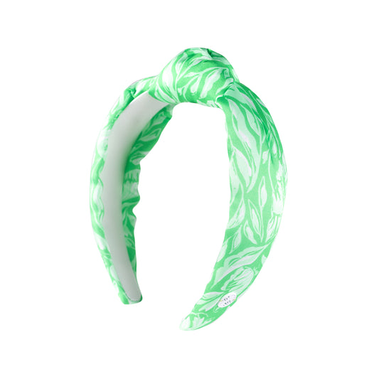 Slim Knotted Headband, Fauna Green Tulip to Tango