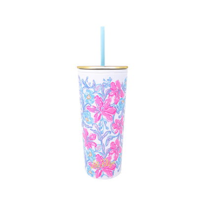 Tumbler with Straw, Beachside Haven