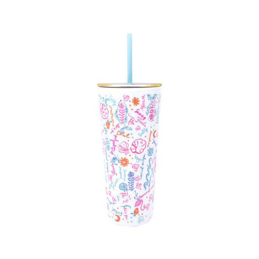 Tumbler with Straw, Summer Serenade