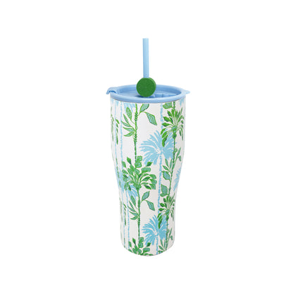Stainless Steel Tumbler with Straw, Swayin in the Breeze