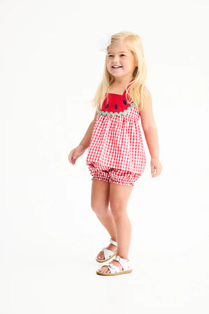 Nancy's Novelty Set- Woven Dyed Yarn, 
Richmond Red Gingham/Richmond Red/Watermelon