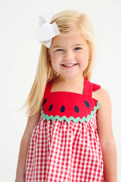 Nancy's Novelty Set- Woven Dyed Yarn, 
Richmond Red Gingham/Richmond Red/Watermelon