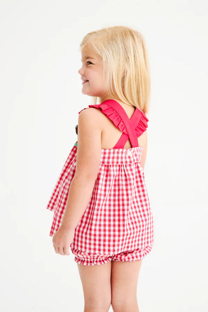 Nancy's Novelty Set- Woven Dyed Yarn, 
Richmond Red Gingham/Richmond Red/Watermelon
