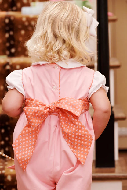Sleeveless Rebecca Romper - Broadcloth, 
Sandpearl Pink/Mill St Manor Mini Floral