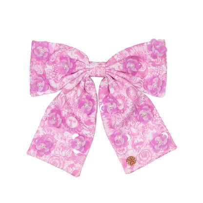 Embellished Bow Barrette, Fleur De Lilly
