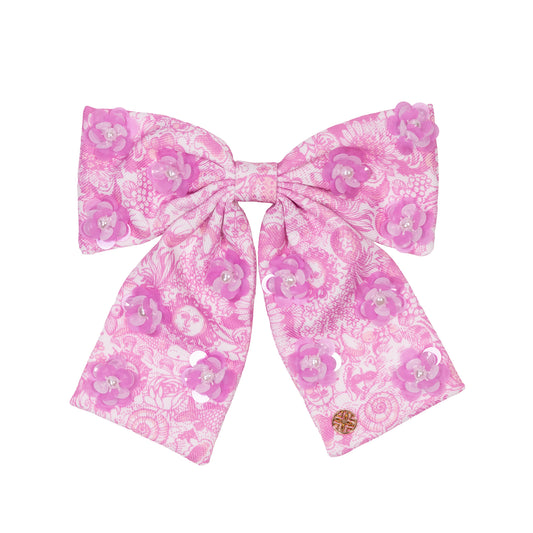 Embellished Bow Barrette, Fleur De Lilly