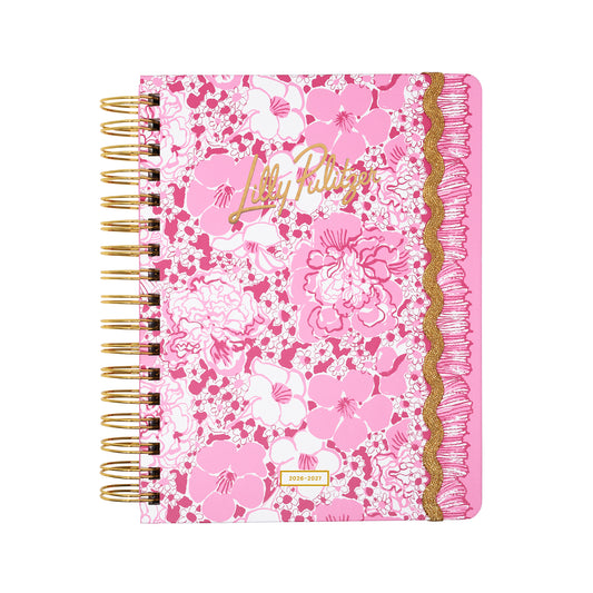 Large 17 Month Agenda 2026-2027, Conch Shell Pink Burst of Joy