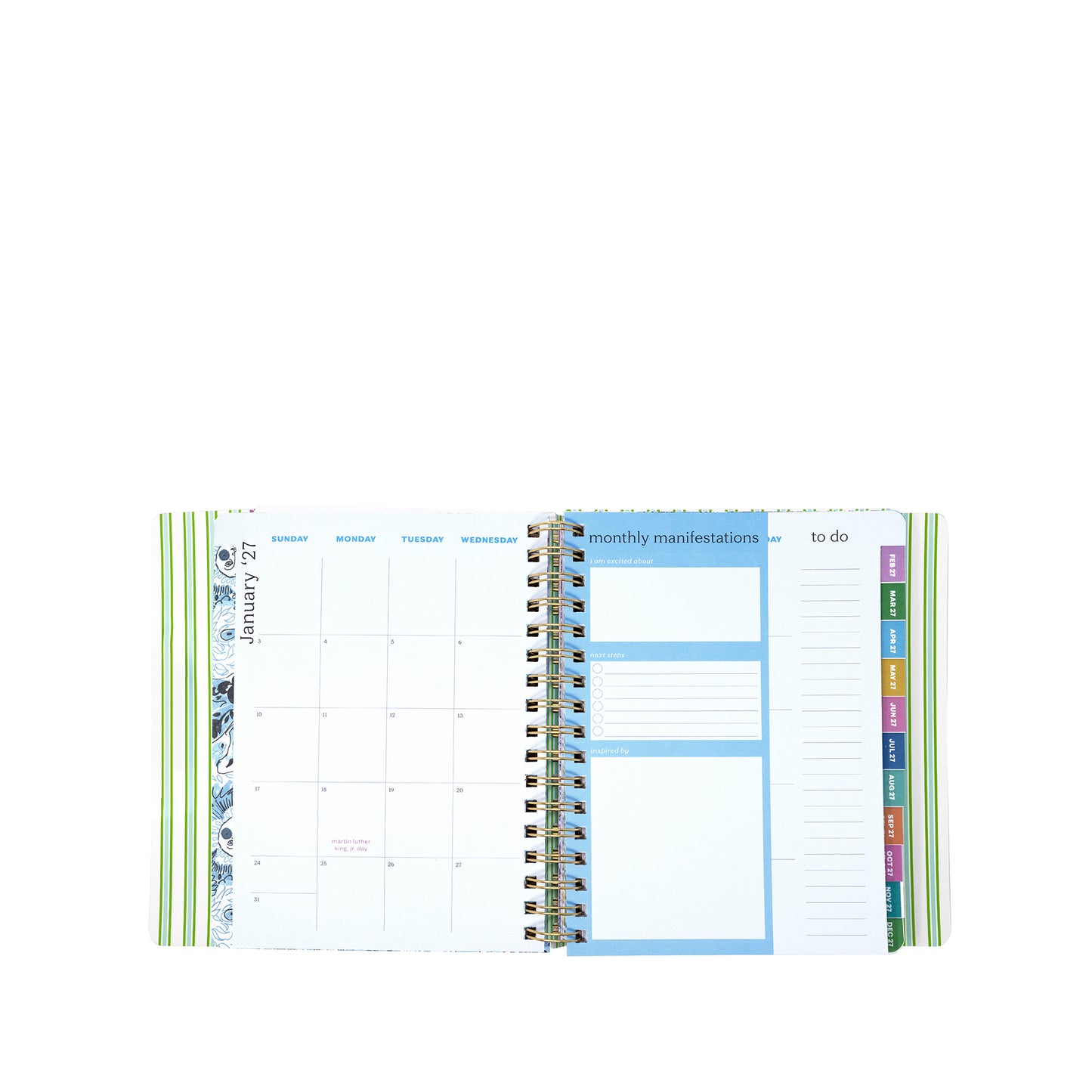 17 Month Soft Cover Planner 2026-2027, Mint Condition Burst of Joy