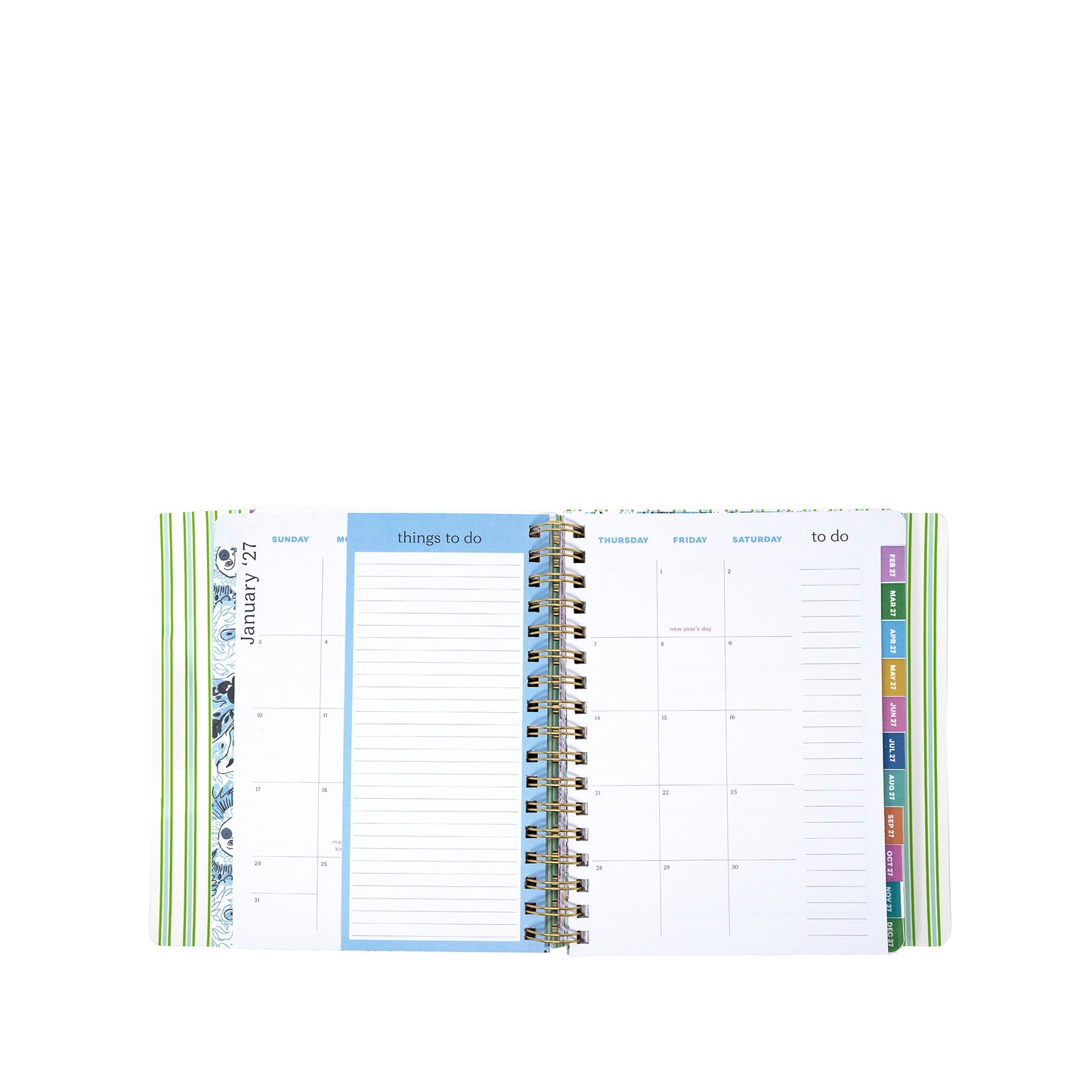 17 Month Soft Cover Planner 2026-2027, Mint Condition Burst of Joy
