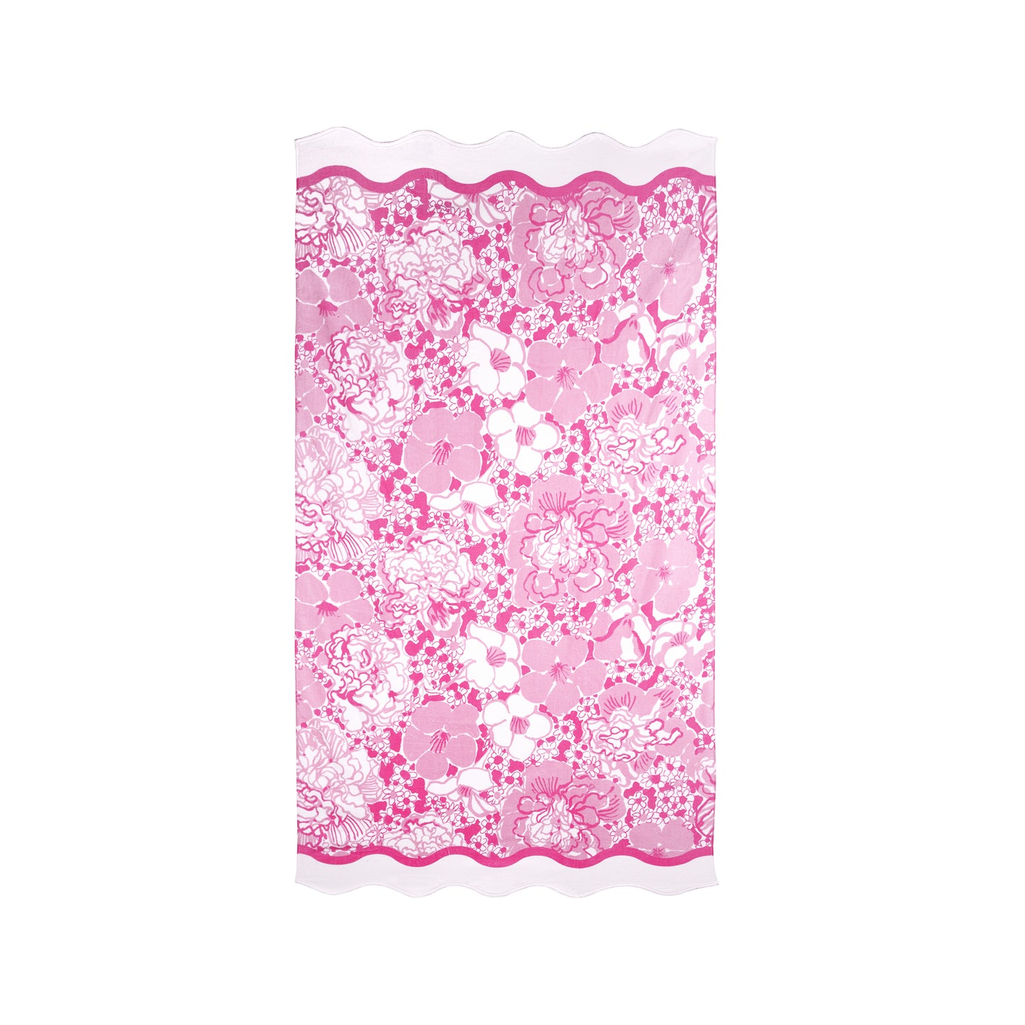 Scalloped Beach Towel, Conch Shell Pink Burst of Joy