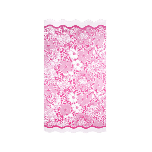 Scalloped Beach Towel, Conch Shell Pink Burst of Joy
