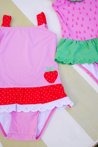Grace Bay Bathing Suit, 
Hamptons Hot Pink/Richmond Red/Strawberry