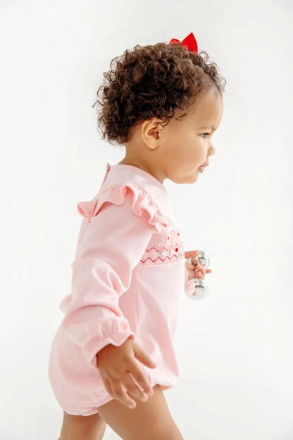 Long Sleeve Biltmore Bubble - Pima, 
Sandpearl Pink/Rosebud