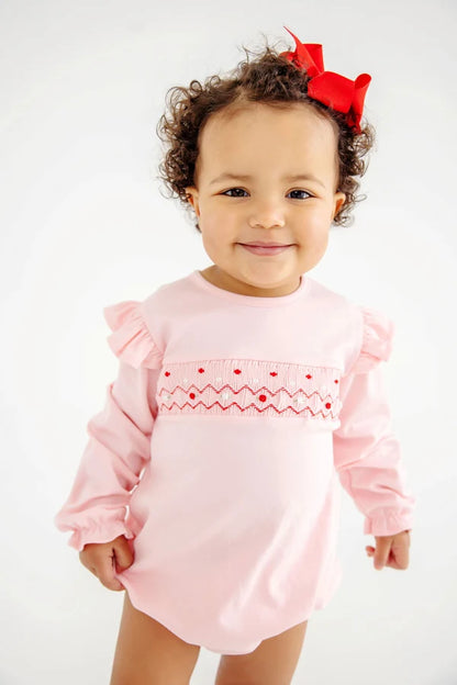 Long Sleeve Biltmore Bubble - Pima, 
Sandpearl Pink/Rosebud