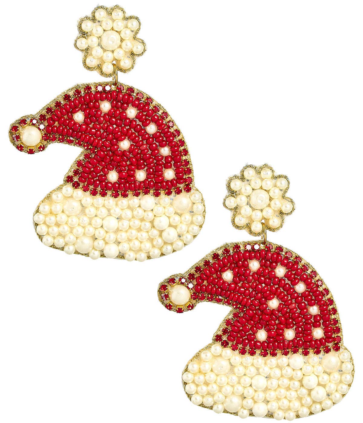 Santa Hat Beaded Earring  - WS