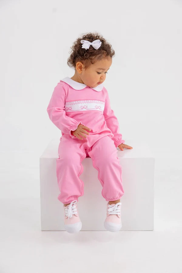 Rigsby Romper, 
Hamptons Hot Pink/Worth Ave White