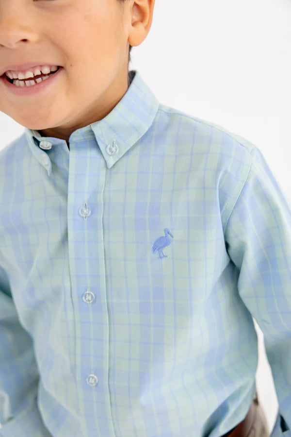 Deans List Dress Shirt, 
Audubon Park Plaid/Sarasota Sky