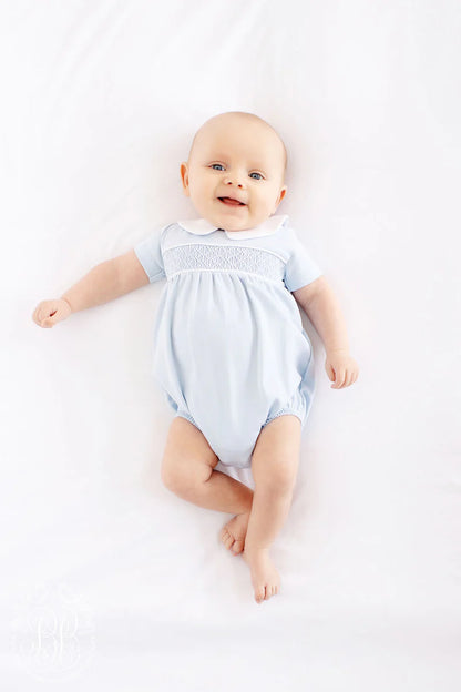 Short Sleeve Banbury Bubble - Buckhead Blue with Worth Avenue White Smocking