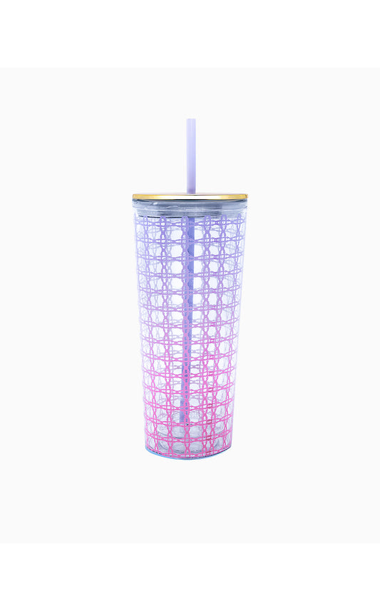 Tumbler with Straw, Ombre Caning