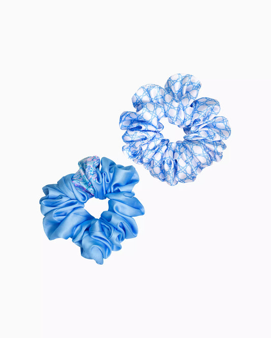 Large Scrunchie Set, Twisted Up/Abaco Blue