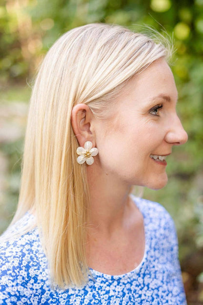 Libby Earrings - WS: Post / Mother of Pearl
