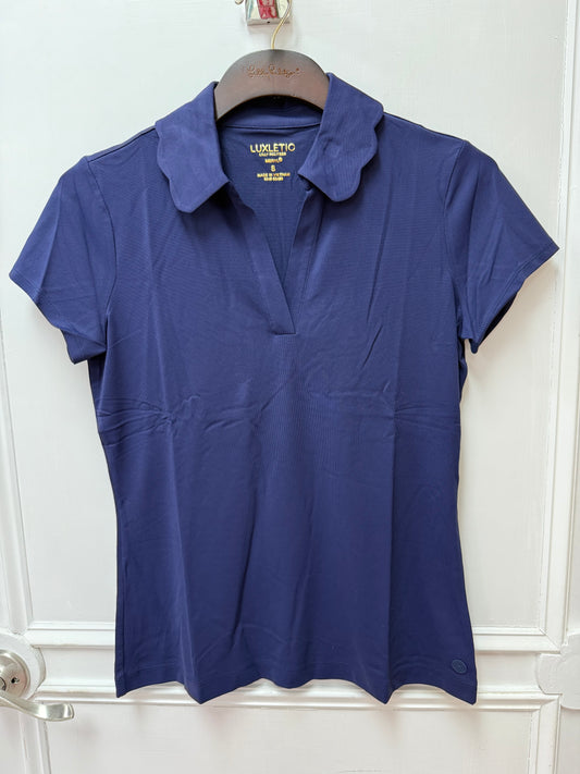 FRIDA SCALLOP POLO UPF 50+, TRUE NAVY