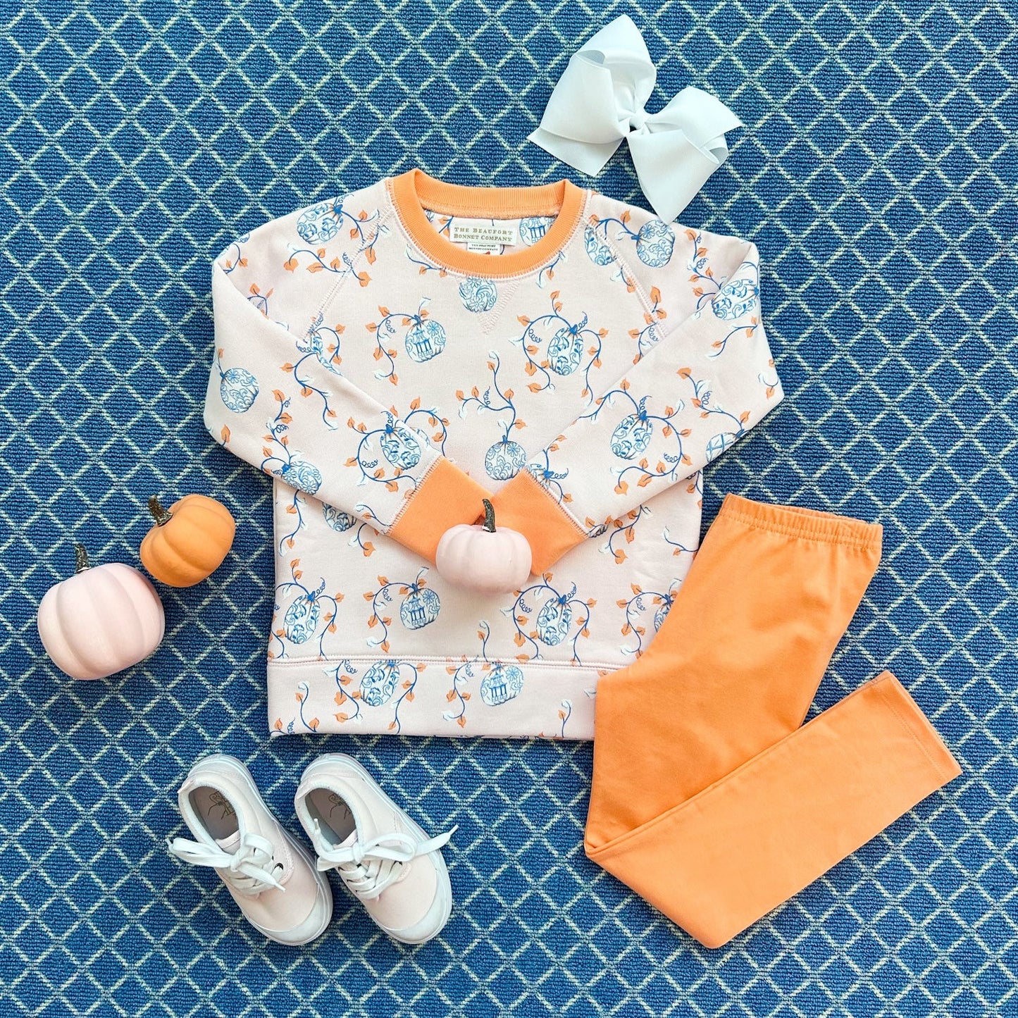 Cassidy Comfy Crewneck - Girls - French Terry, 
Gourd-geous/Seashore Sherbet