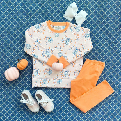 Cassidy Comfy Crewneck - Girls - French Terry, 
Gourd-geous/Seashore Sherbet