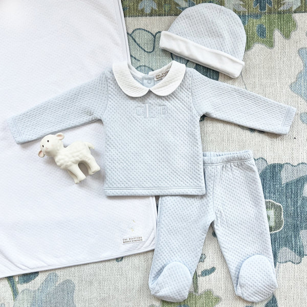 Harts Hold Me Set- Pima Jacquard, 
Buckhead Blue/Worth Ave White