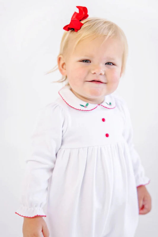 Long Sleeve Britt Romper, 
Worth Ave White/Richmond Red/Holly