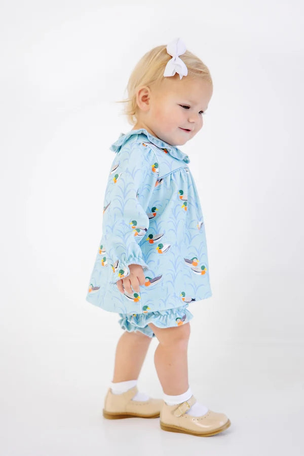 Bon Air Bloomer Set - Pima, 
Fine Weather for Ducks/Sarasota Sky