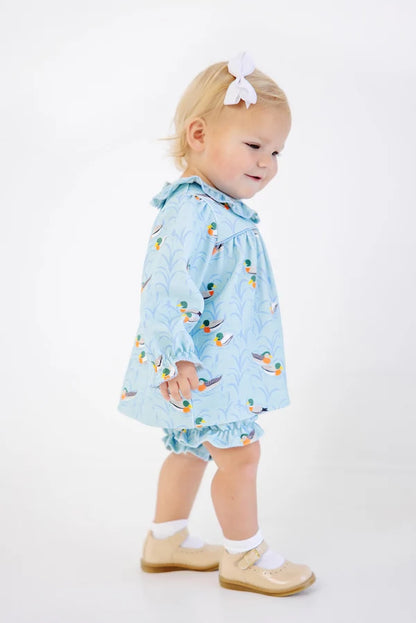 Bon Air Bloomer Set - Pima, 
Fine Weather for Ducks/Sarasota Sky