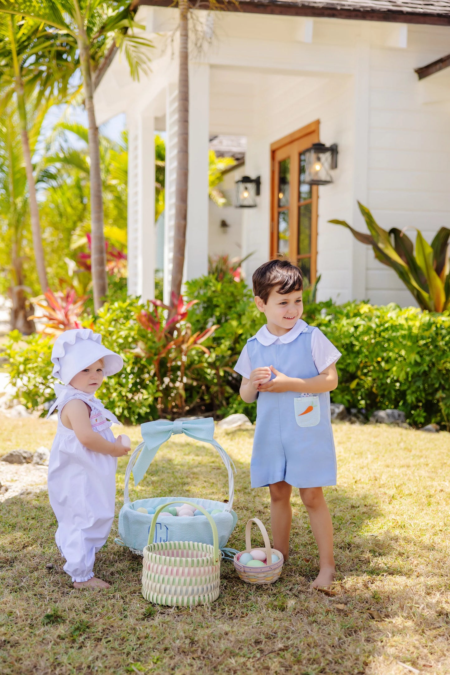 Peter Pan Collar Shirt & Onesie (Short Sleeve Woven) - Worth Avenue White