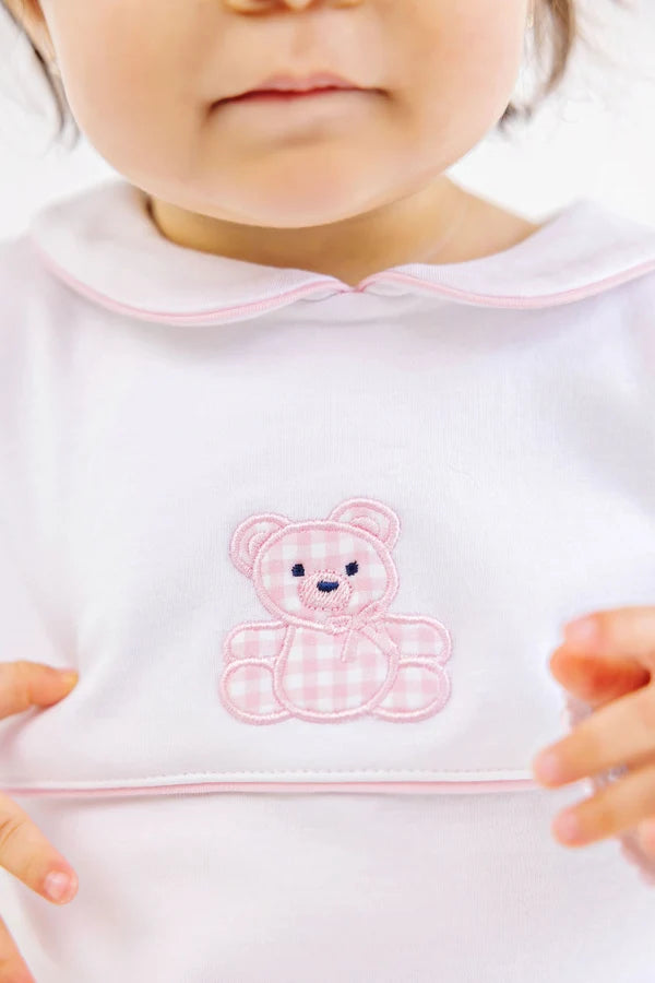 Robbins Romper, 
Worth Ave White/Palm Beach Pink/Bear