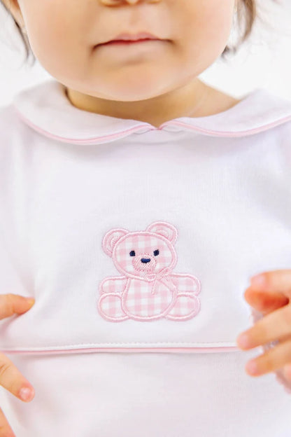 Robbins Romper, 
Worth Ave White/Palm Beach Pink/Bear