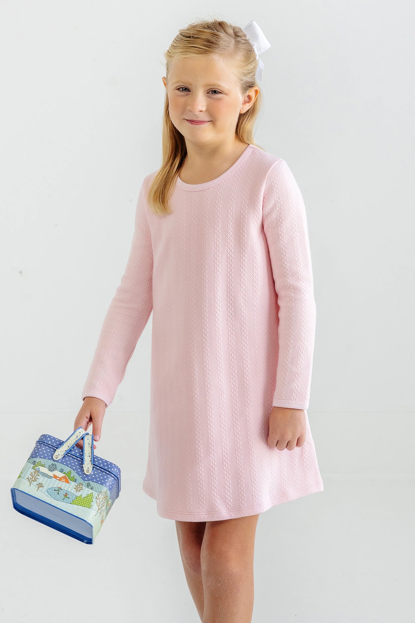 Long Sleeve Polly Play Dress - Quilted, 
Palm Beach Pink