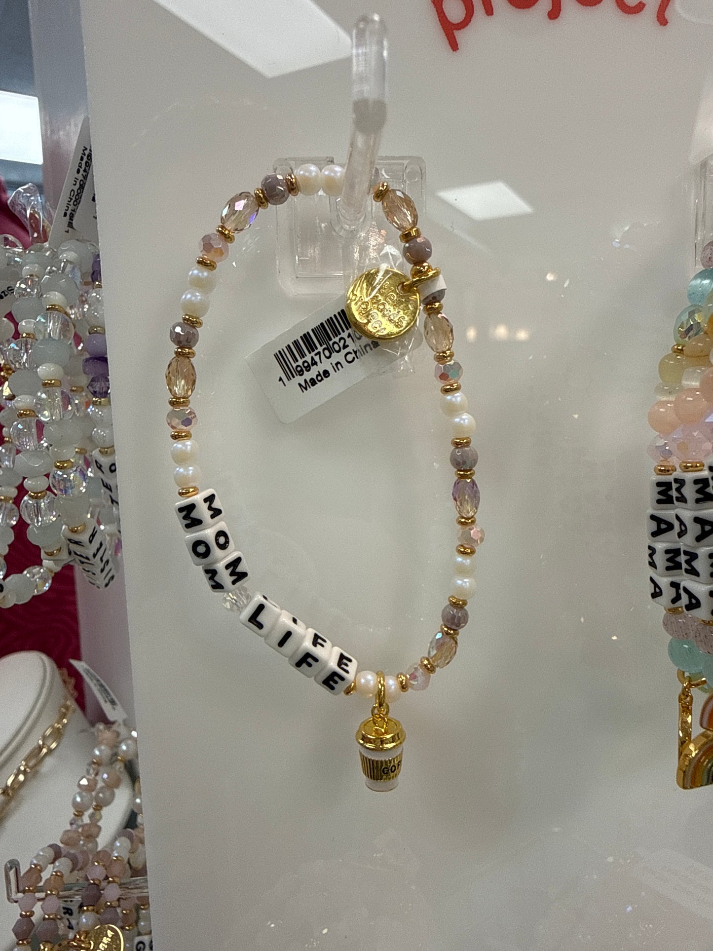 Mom Life - Coffee Charm Bracelet