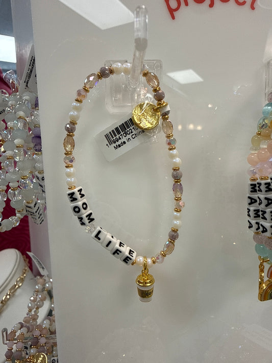 Mom Life - Coffee Charm Bracelet