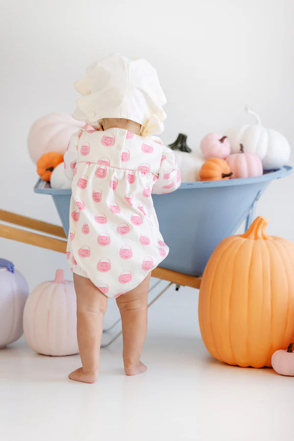 Long Sleeve Penny's Play Bubble - Vintage-Prep Pumpkin Pails (Sandpearl Pink)