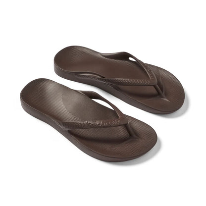 Archies Arch Support Flip Flops, Brown