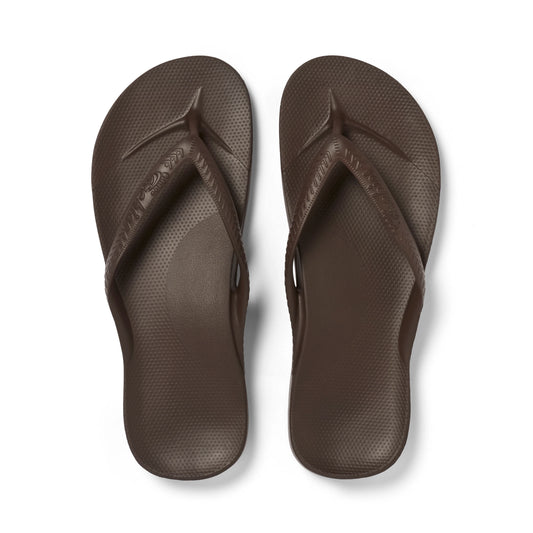 Archies Arch Support Flip Flops, Brown