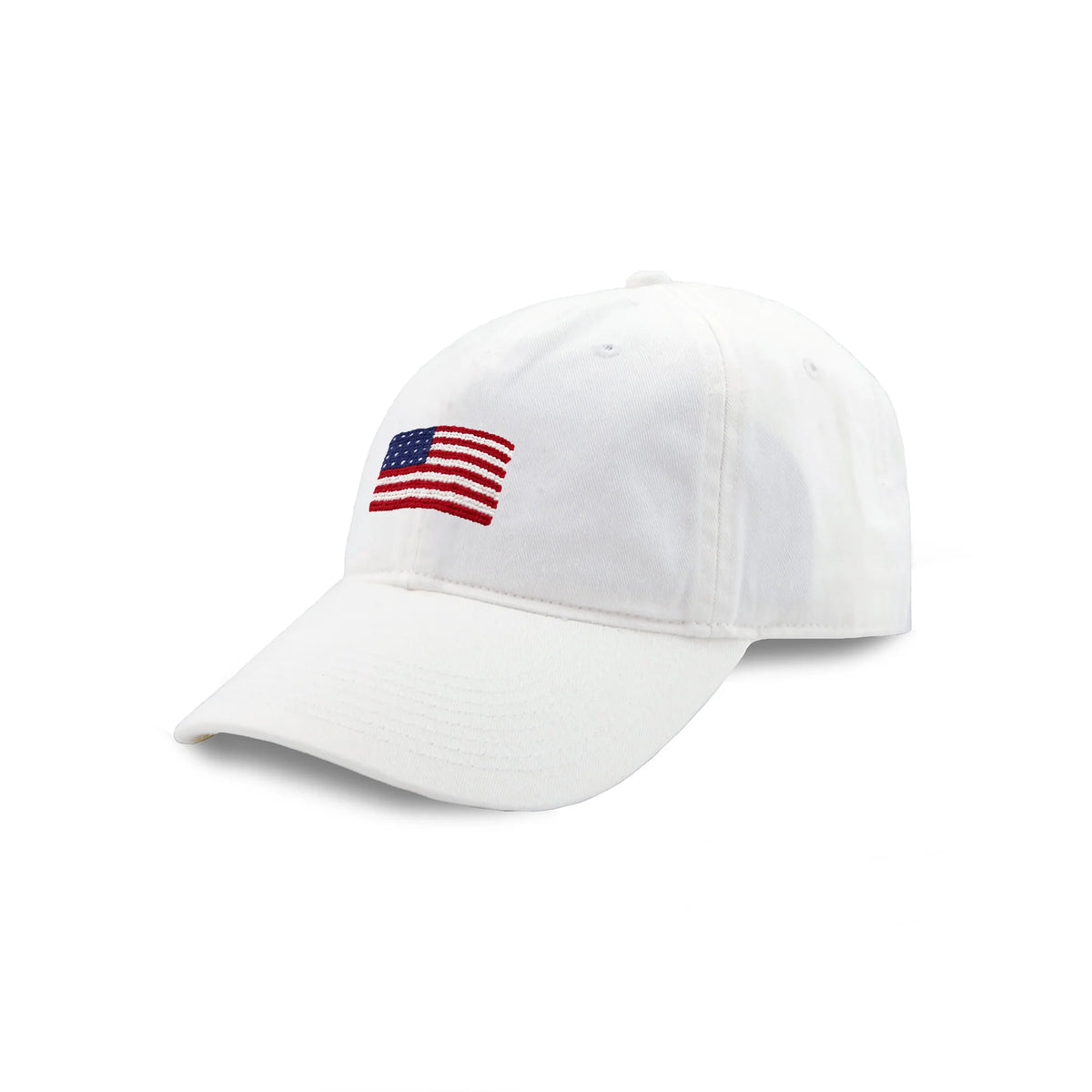 NEEDLEPOINT HAT, American Flag WHITE