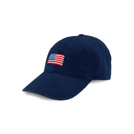 NEEDLEPOINT HAT, American Flag Navy