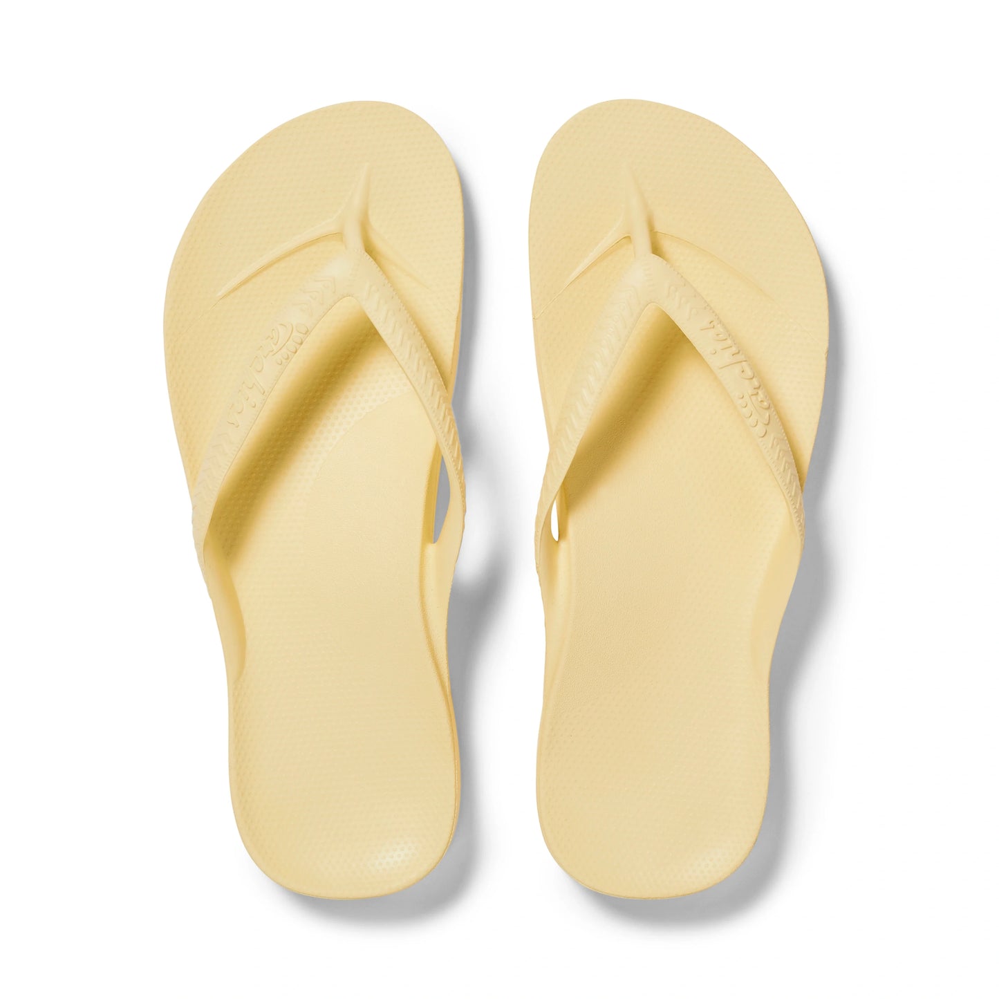 Archies Arch Support Flip Flops, Lemon