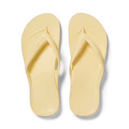 Archies Arch Support Flip Flops, Lemon