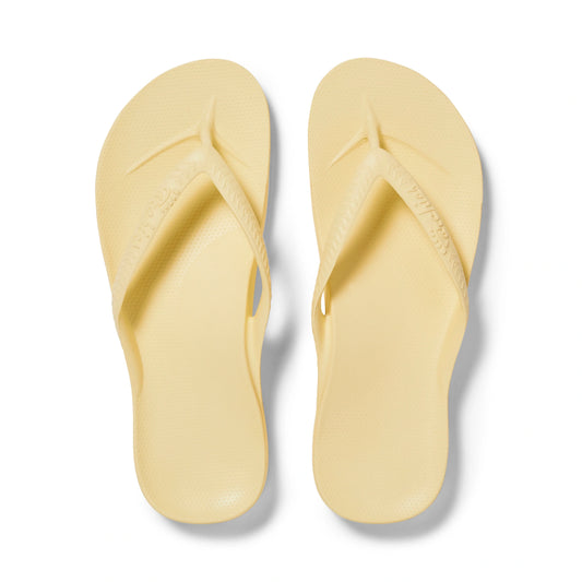 Archies Arch Support Flip Flops, Lemon