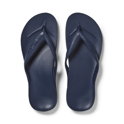 Archies Arch Support Flip Flops, Navy