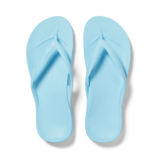 Archies Arch Support Flip Flops, Sky Blue
