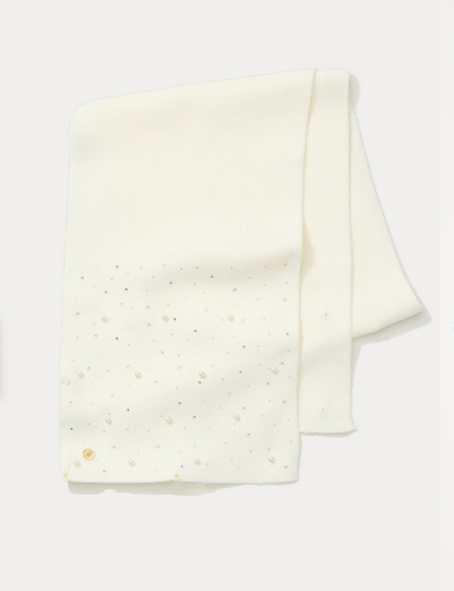 EMBELLISHED Pearl SCARF, COCONUT