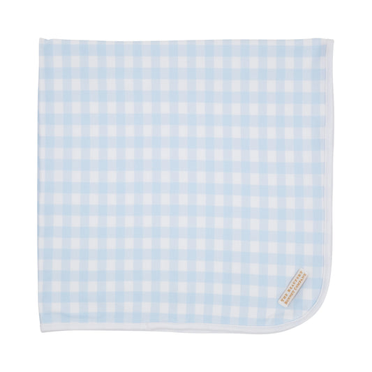 Baby Buggy Blanket, Buckhead Blue Gingham / Worth Avenue White